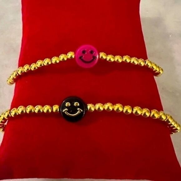 BRACELET HAPPY Beaded with elastic closure …can be customized w color and fit - Picture 2 of 7